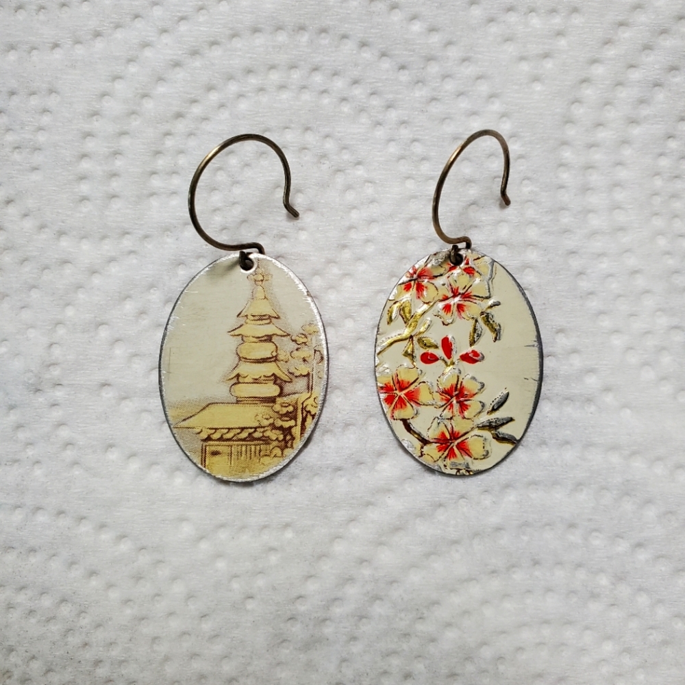 Handcrafted Japanese print earrings